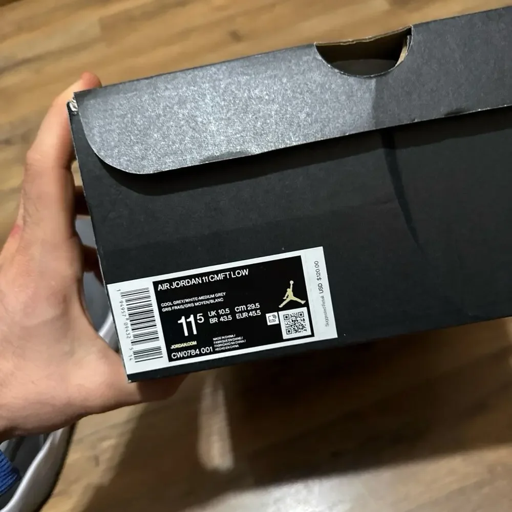 Air Jordan 11 CMFT Low Cool Medium Grey White CW0784-001 Size 11.5